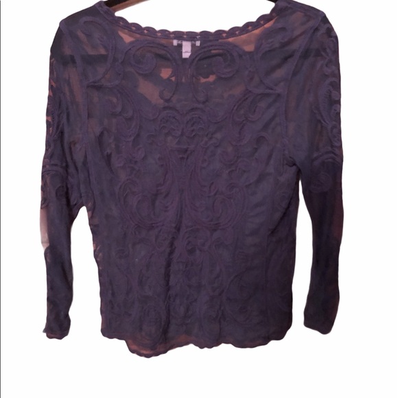 Express Sheer Floral Long Sleeve - Picture 2 of 4
